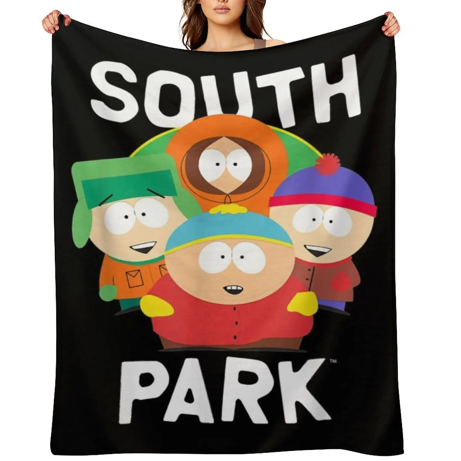 

Park Gang cartoon funny Throw Blanket Custom Furrys Warm Bed linens Blankets