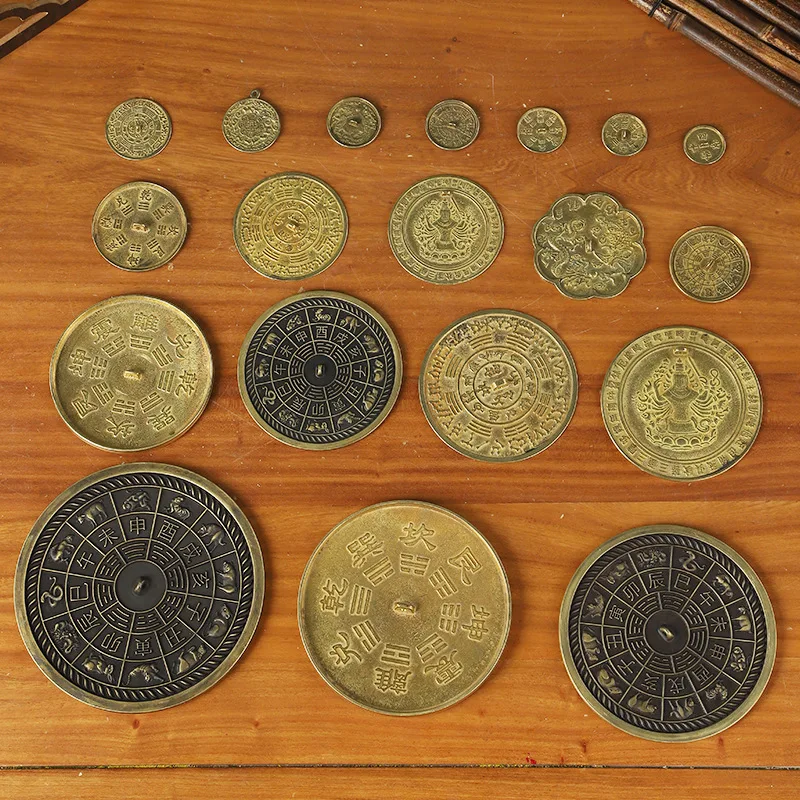 Bronze Wedding Bodhi Zhun Ti Bagua Convex Plum Blossom Dragon Phoenix Mirror