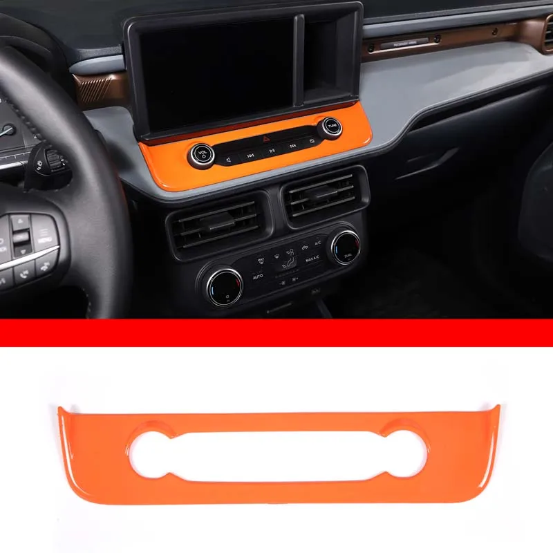 

For 2022 Ford Maverick Maverick ABS Orange Car Styling Car Multimedia Button Frame Sticker Car Interior Protection Accessories