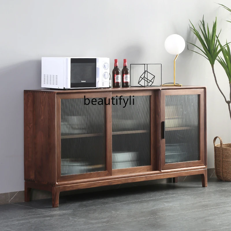 CXH Solid Wood Entrance Cabinet Modern Minimalist Locker Kitchen Storage Cabinet Cupboard Living Room Side Cabinet