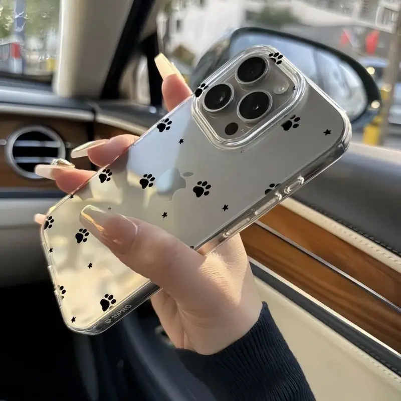 Einfache Katzenpfoten-Stern-Handyhülle für iPhone 17 16 15 11 12 14 13 Pro Max Mini X XS XR 7 Plus 16E Air Stoßfeste Transparente Schutzhülle – Detail 4