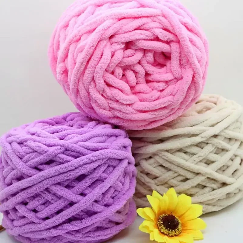 Multi-colored ice strip thread single strand thick wool ball woven blanket hook slipper thread scarf hat scarf thread