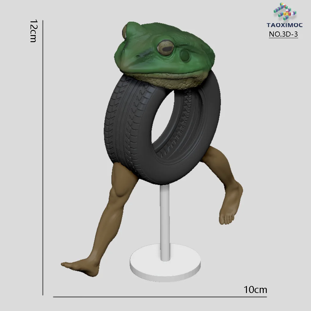 3D Tung Sahur 발레리나 카푸치노 액션 피규어 Brainbot Anime Tralalero Tralala Shark 데스크 자동차 장식 모듈형 기술 장난감