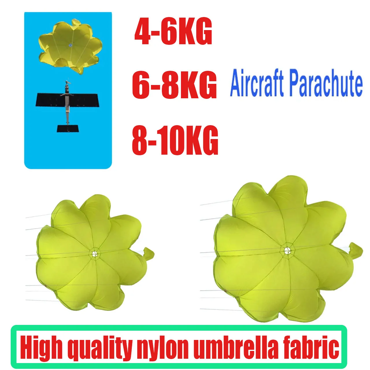 Model Aircraft Nylon Parachute With lanyard 4-15kg for Outdoor UAV Landing Protection