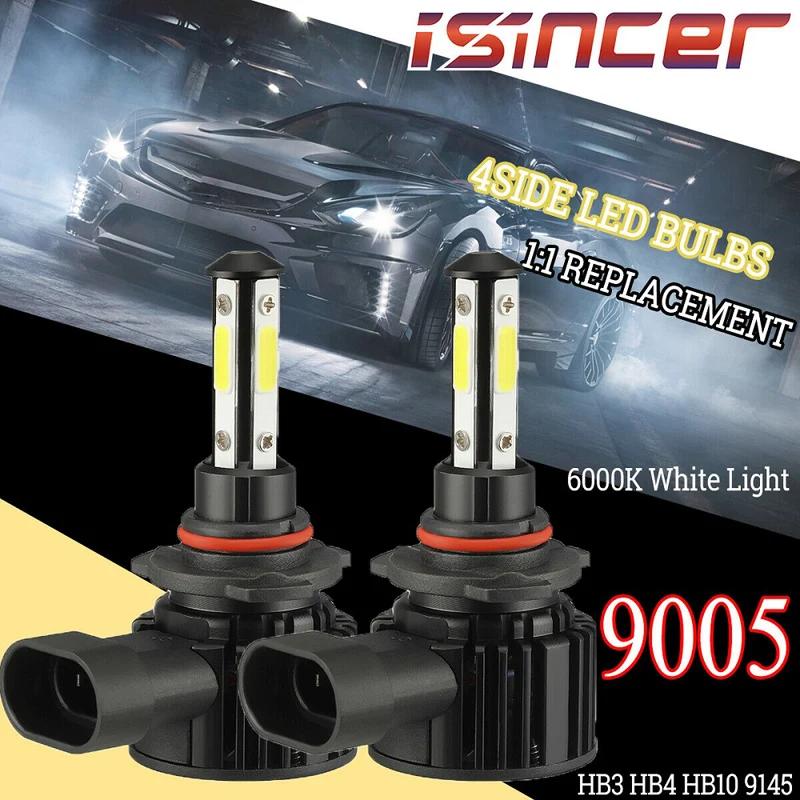 LED Car Headlight Bulb Fog Lamp Daytime Running Light 12V 22W 9005 HB3 9006 HB4 H11 H8 H9 H7 8000LM Replace halogen lamps 2Pcs