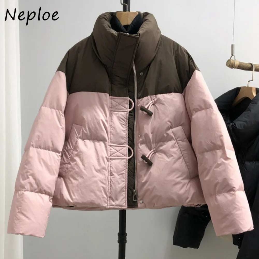 

Neploe Short 2025 New Wark Thicked Chaqueta Mujer Korea Chic Loose Moda Western Style Tops Bread Panelled Preppy Style Parkas