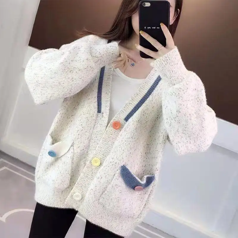 

Imitation Mink Fur Women's Sweater Jacket Women's All Match New Popular Knitted Cardigan Women's Autumn and Winter Top