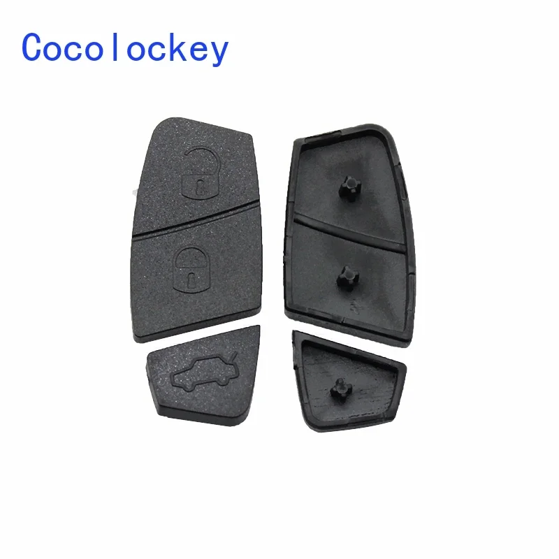 Cocolockey-Borracha Key Pad Botões na cor preta, 3 Botões Pad substituição, Fit para Fiat Punto, Ducato, Stilo, Panda, Novo, 20pcs por lote