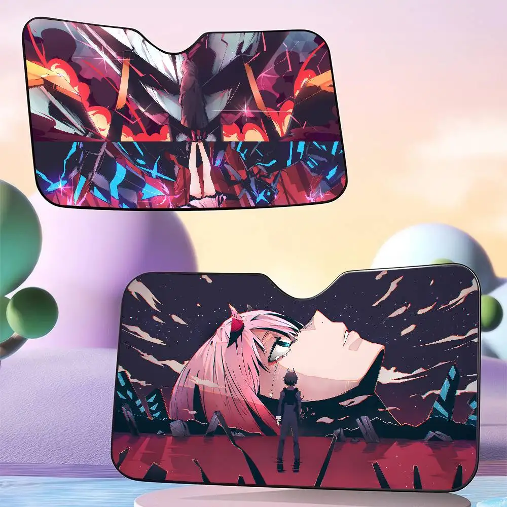 

Солнцезащитный экран для автомобиля с подогревом, накидка на лобовое стекло, автомобильный солнцезащитный козырек, защита от солнца для авто, дизайн по мотивам аниме Darling In The Franxx