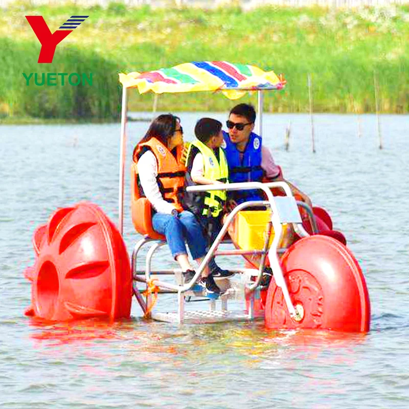 

Water Powered Tricycle 3 Big Wheels Water Bike Water Pedal Boat For Amusement Park Lake