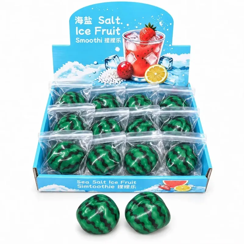 New Coconut Oil Handmade Squishy Ball, Ice Sand Texture Stress Relief Fidget Toy, Squeeze Decompression Toy