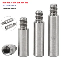 Stainless Steel Male To Female Round Standoff Motherboard Rack Stud Mount Spacer Single Head Column Screws Bolts M2M2.5M3M4M5M6