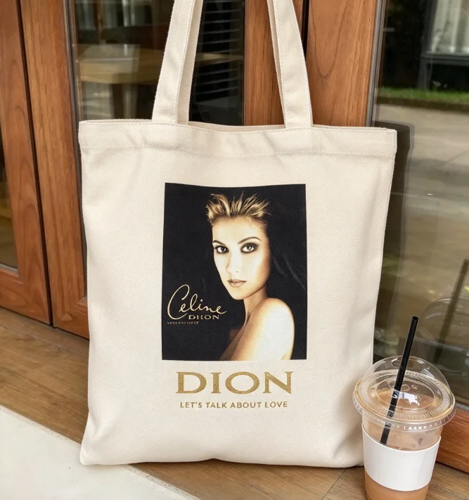 2026 new Best‑Seller‑Trending‑Female‑Singer‑Golden‑Portrait‑Album Print High‑Quality Canvas Tote Bag
