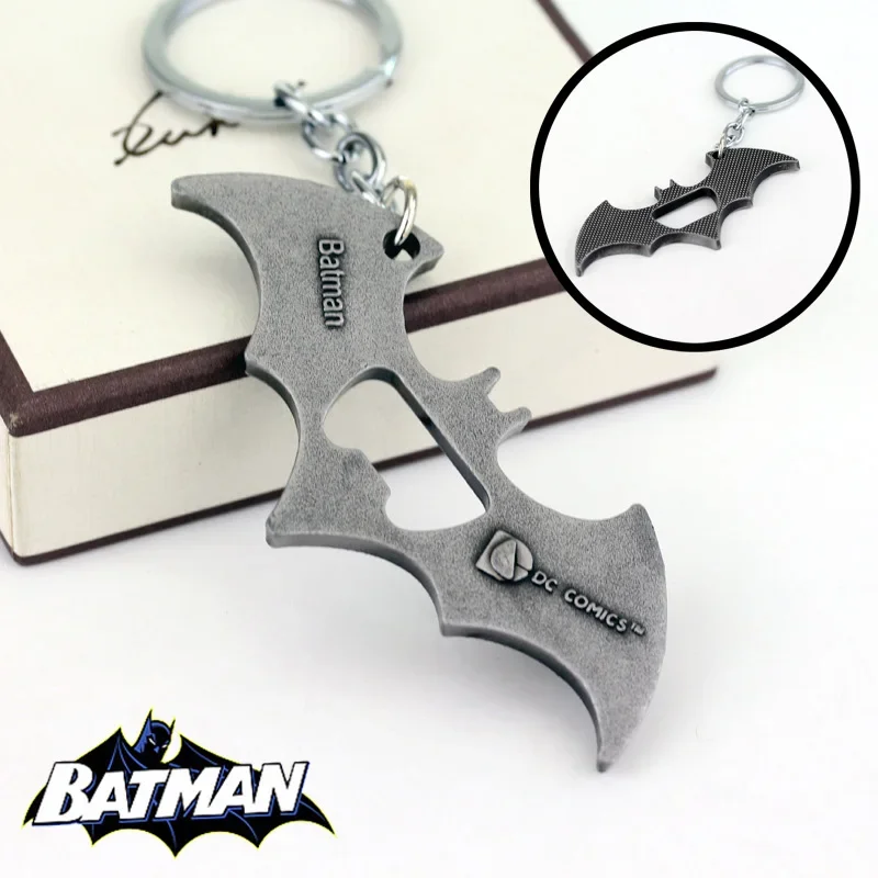 Fashion Batman Metal Batarang Keychain Multifunctional Opener Cool Trend School Bag Car Key Pendant Decor Trinket Gift Keyring