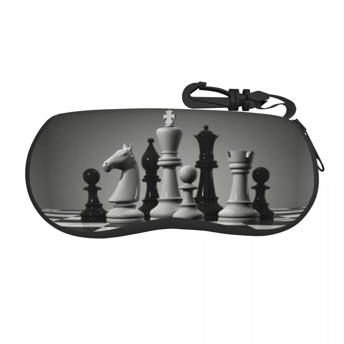 Chess Board Eyeglass Glasses Case Women Men Soft Game Lover Sunglasses Protective Pouch