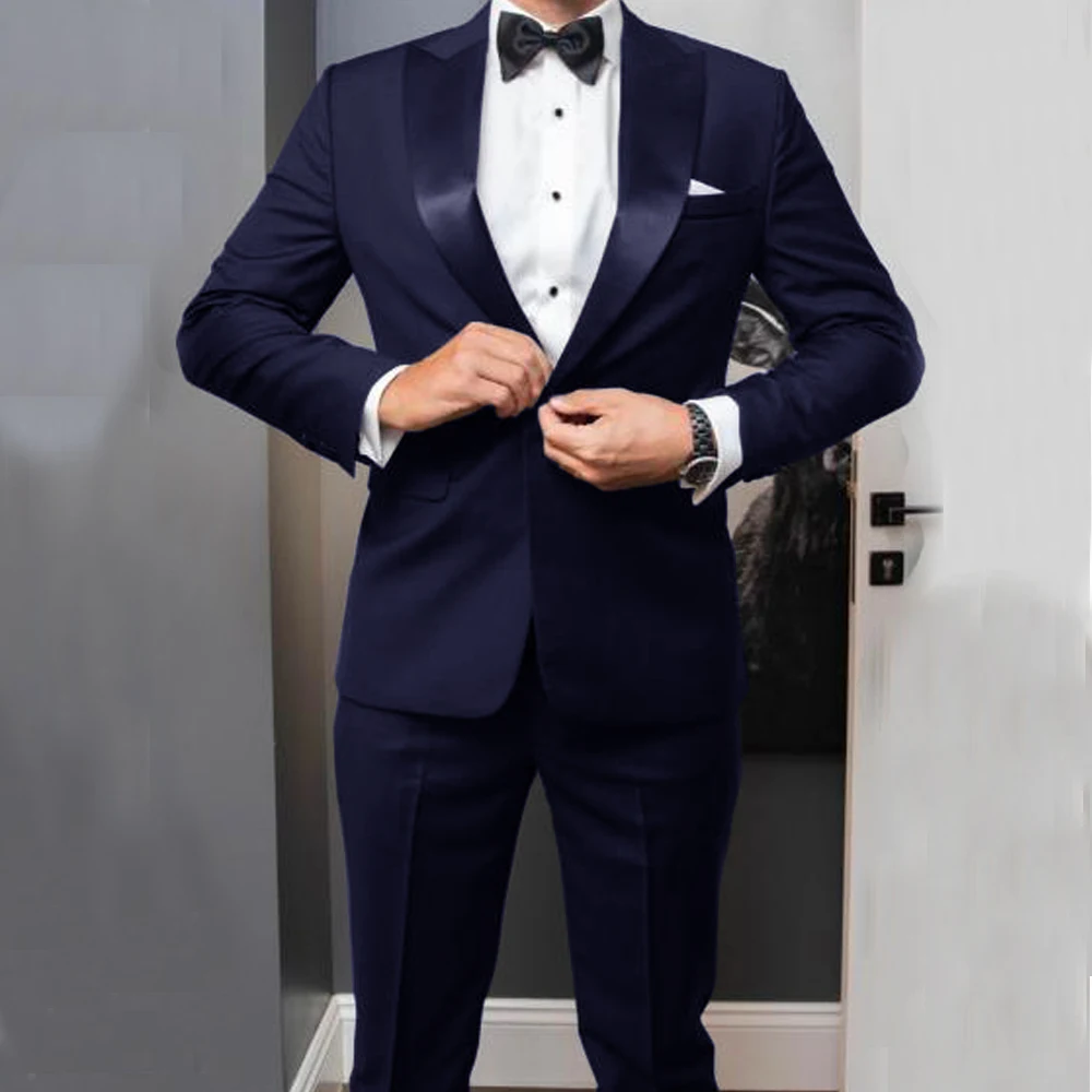 

Men's Wedding Suits 1 Button Gun Lapel Customizable Men's Clothing 2-piece Set (top + Pants) Elegant Luxury Social 2023 Modern