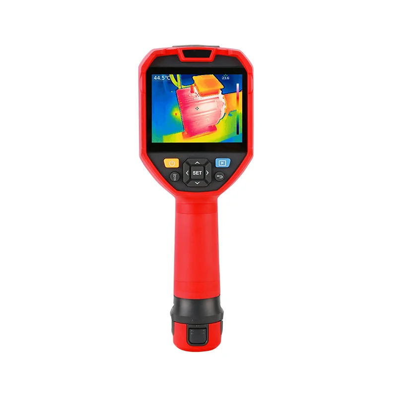 Resolução 256x192 do termovisor infravermelho UNI-T UTi260E; medição de temperatura visual do aquecimento de piso/placa/motor