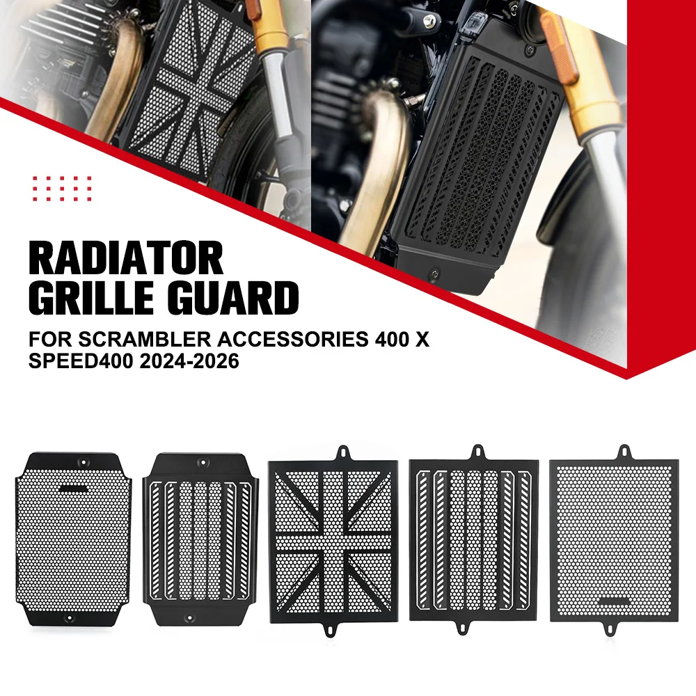 

Motorcycle Radiator Grille Guard Cover Protection Parts For Scrambler Accessories 400 X Speed400 2024-2025-2026 Aluminum 2025