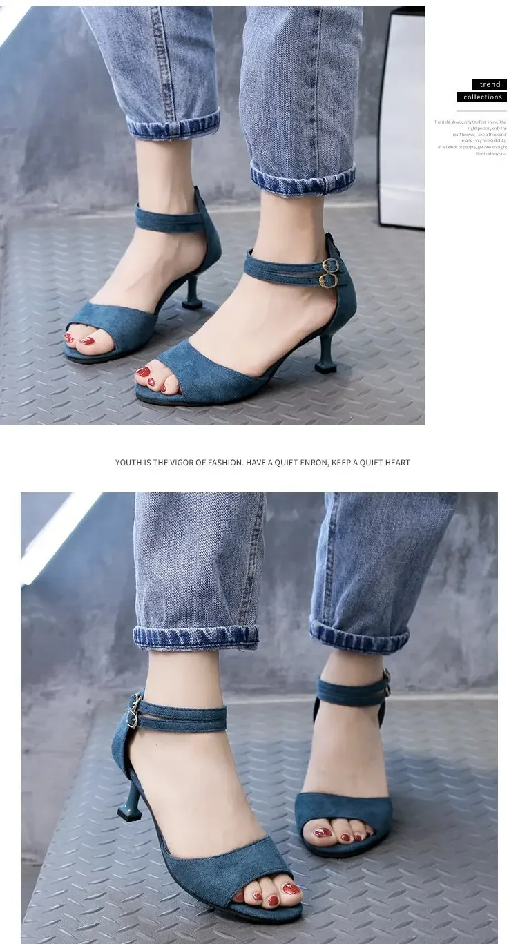 Femininas moda damska czarne Peep Toe wysokiej jakoลci wiosenne szpilki Lady niebieskie wygodne buty biurowe