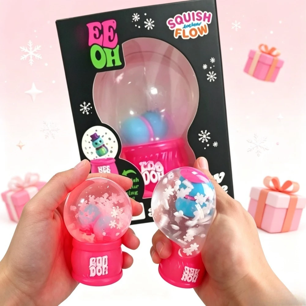 Schneekugel-Fidget-Squeeze-Spielzeug, Anti-Angst-Squishy, Stressabbau-Sensorikspielzeug für ADHS-Fokus-Training, Handübungs-Geschenk