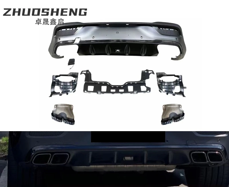 Rear Lip Exhaust Tip for Mercedes GLE COUPE C167, GLE63 COUPE AMG, Carbon Fiber Look, Car Accessories