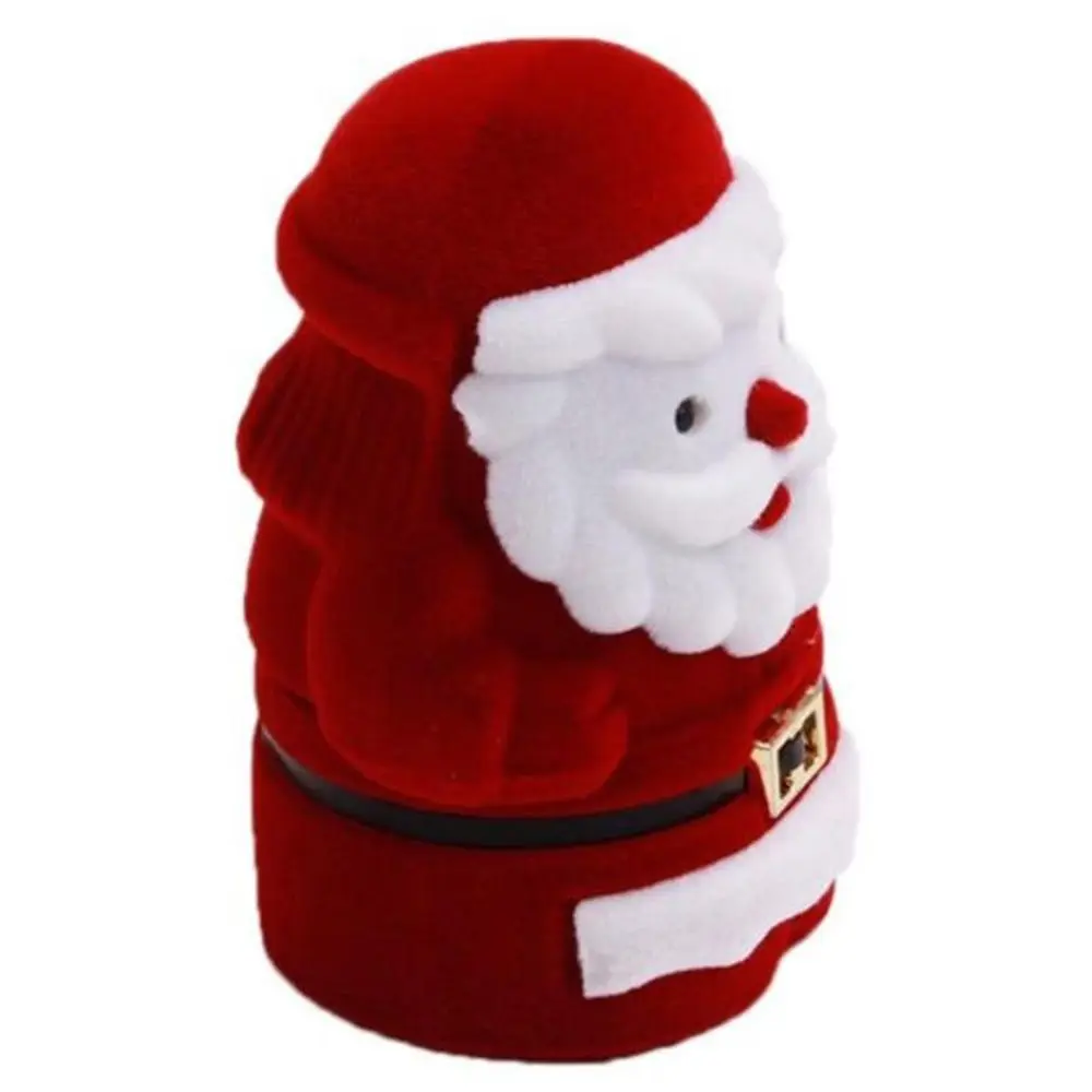 Gift Modern Hot Santa Claus Storage Box Santa Organizer Box Display Ring Case Velvet Box Case Jewelry Ring Box