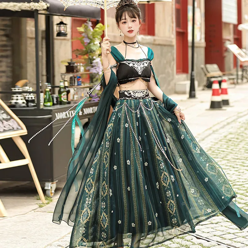 

Original design Galan improved Chinese style exotic style Dunhuang Hanfu Tianzhu Princess retro exquisite elegant suit