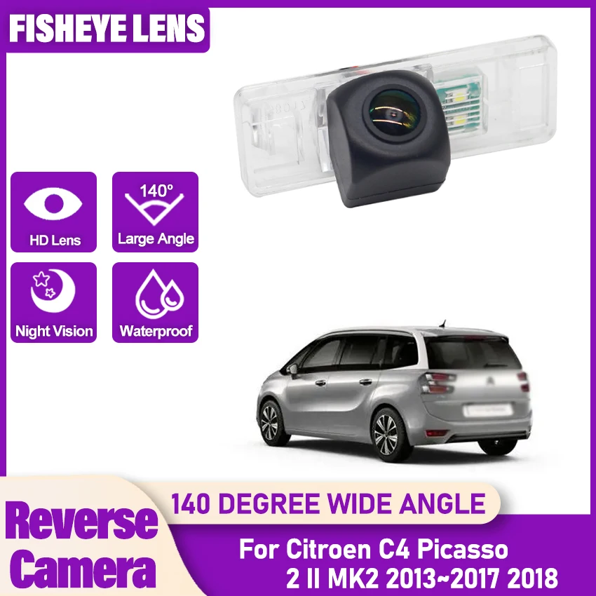 

Камера заднего вида с объективом «рыбий глаз» для Citroen C4 Picasso 2 II MK2 2013 ~ 2018 Камера заднего вида с ночным видением CCD Камера номерного знака