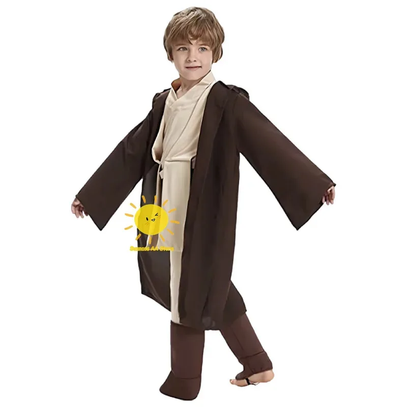 2025 11 야수 왕국 영화 나이트 스타 워즈 코스프레 의상 제다이 주문 브라운 슈트 망토 벨트 할로윈 카니발 코