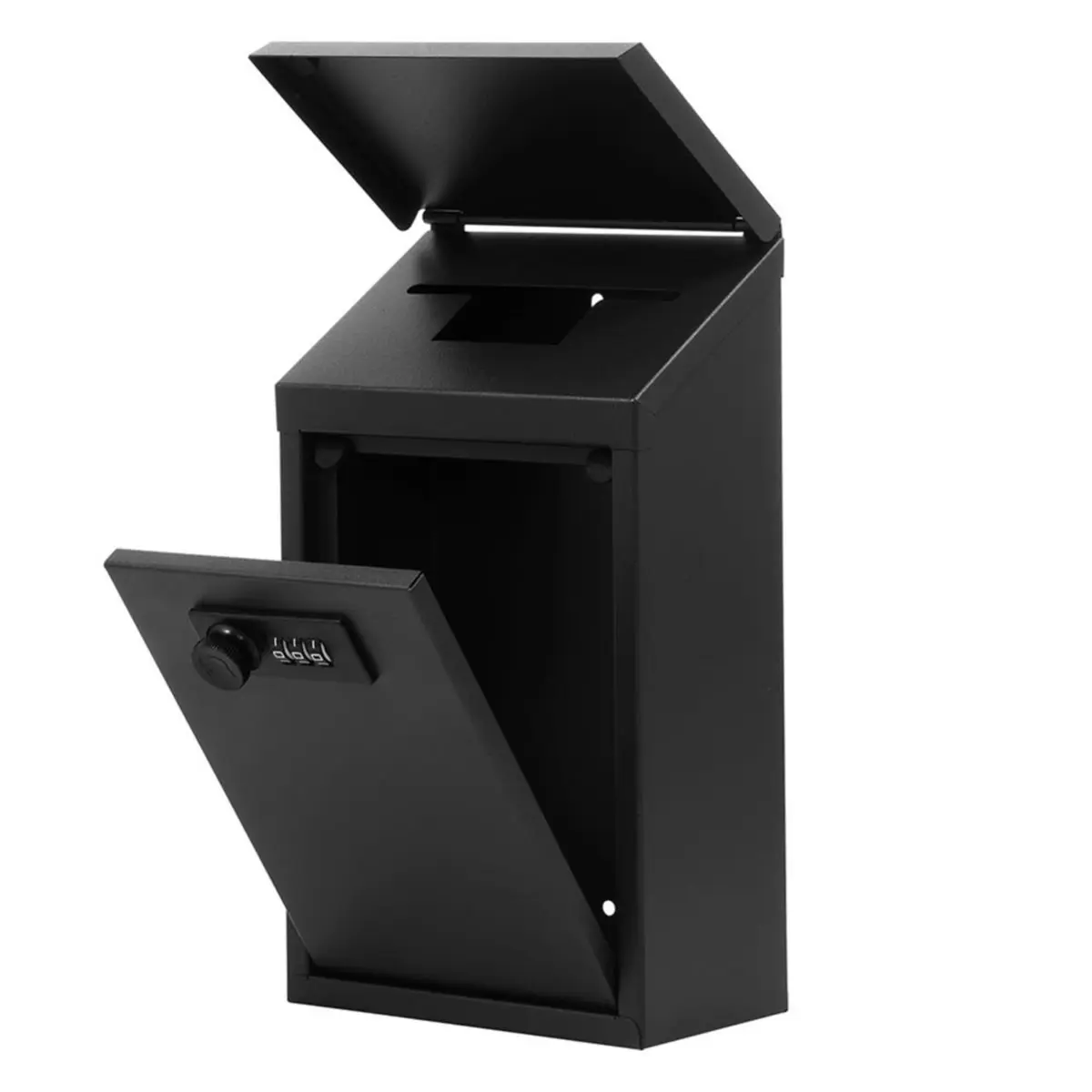 MALL Metal Locking Mailbox Wall Mounted Hanging Mailbox Lockable Outdoor Mail Box for House Ballot & Collection Key Drop Box