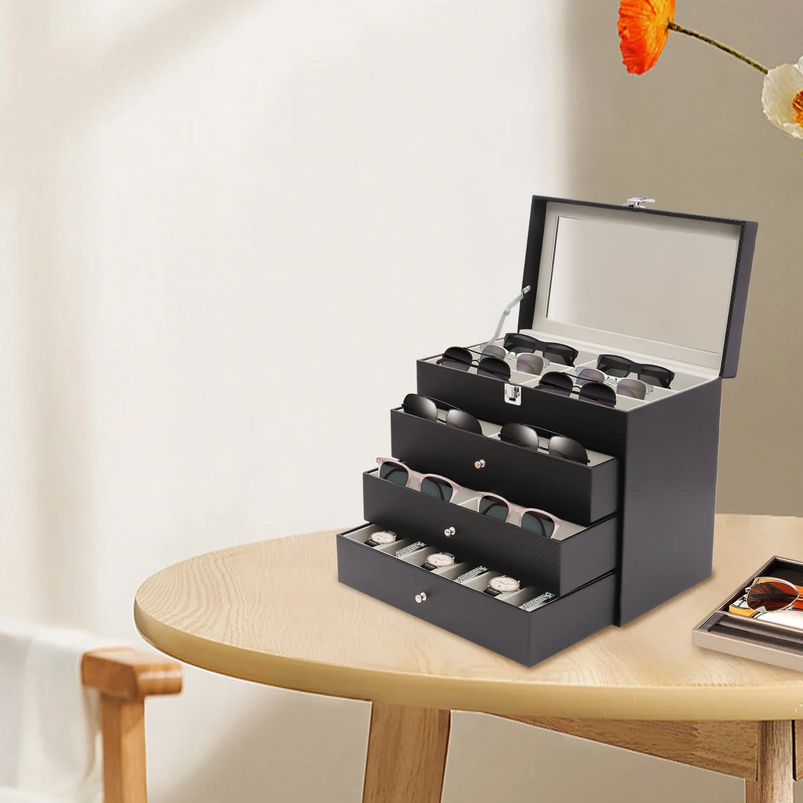 Customizable Eyeglasses Storage Box Sunglass Watches Jewelry Display Case