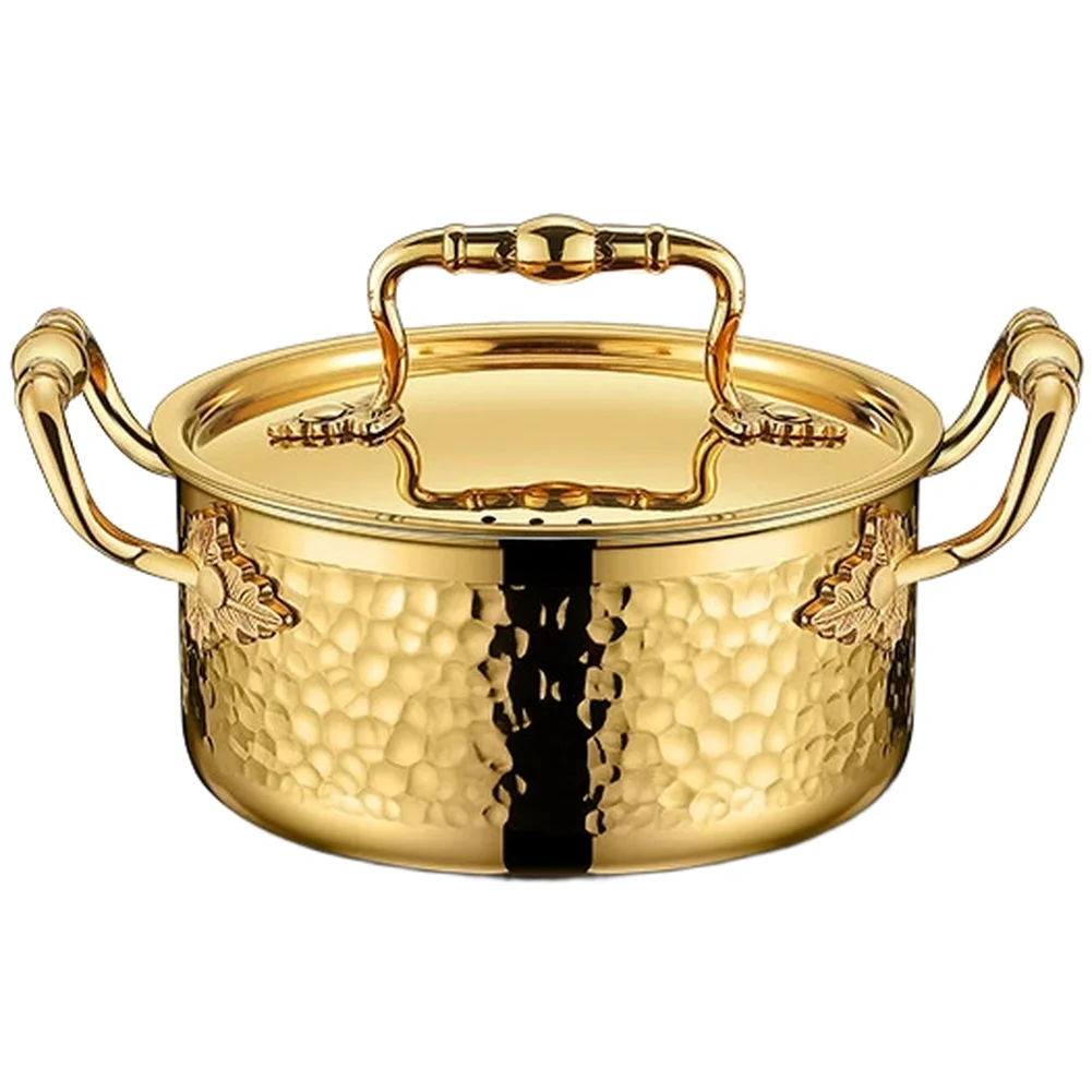 Induction Ready Small Hot Pot Made of 304 Stainless Steel with Thermal Efficient Aluminum Core and Secure Lid Attachment