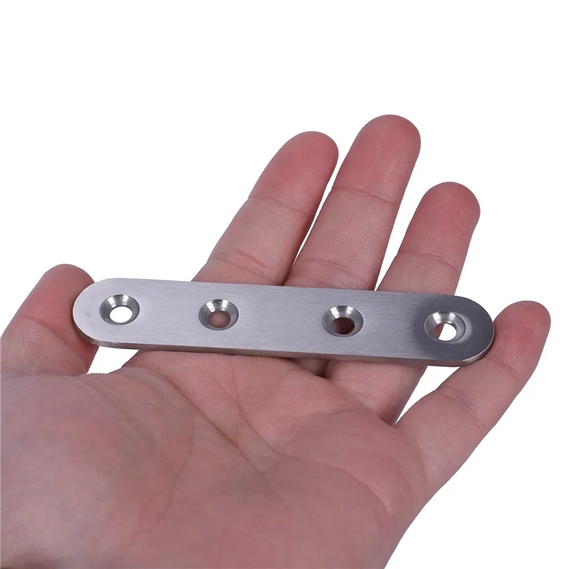 AB35-Flat Stainless Steel Repair Mending Fixing Plate Brackets Support 12Pcs