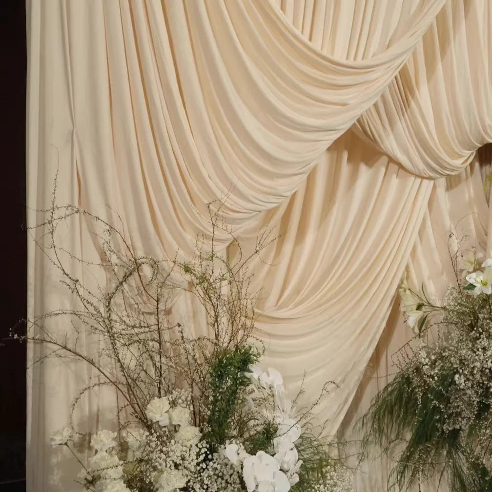 Wedding Decoration Curtains Hanging Elasticity Fabric DIY Tablecloths Photography Background Fabrics Clothing Lining Materials