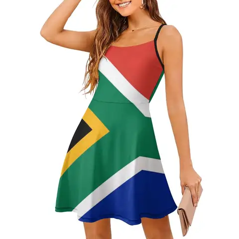Vestido exótico con tirantes para mujer, ropa con Bandera de Sudáfrica, Rugby africano, Primavera, colcha nórdica con pegatina, Camiseta con tirantes para mujer