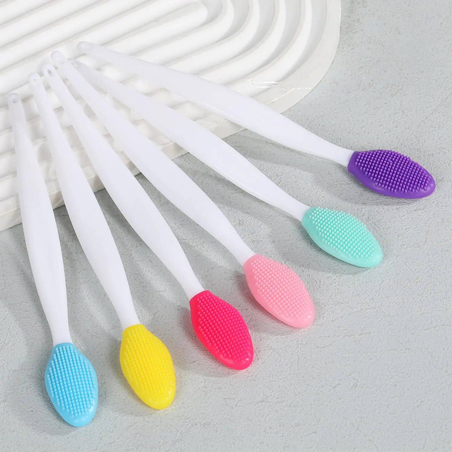 12 Stuks Siliconen Lip Scrub Peeling Borstel Set Lip Peeling Tool & Neus Porie Cleanser Zachte Comedondrukker Porie scrubber