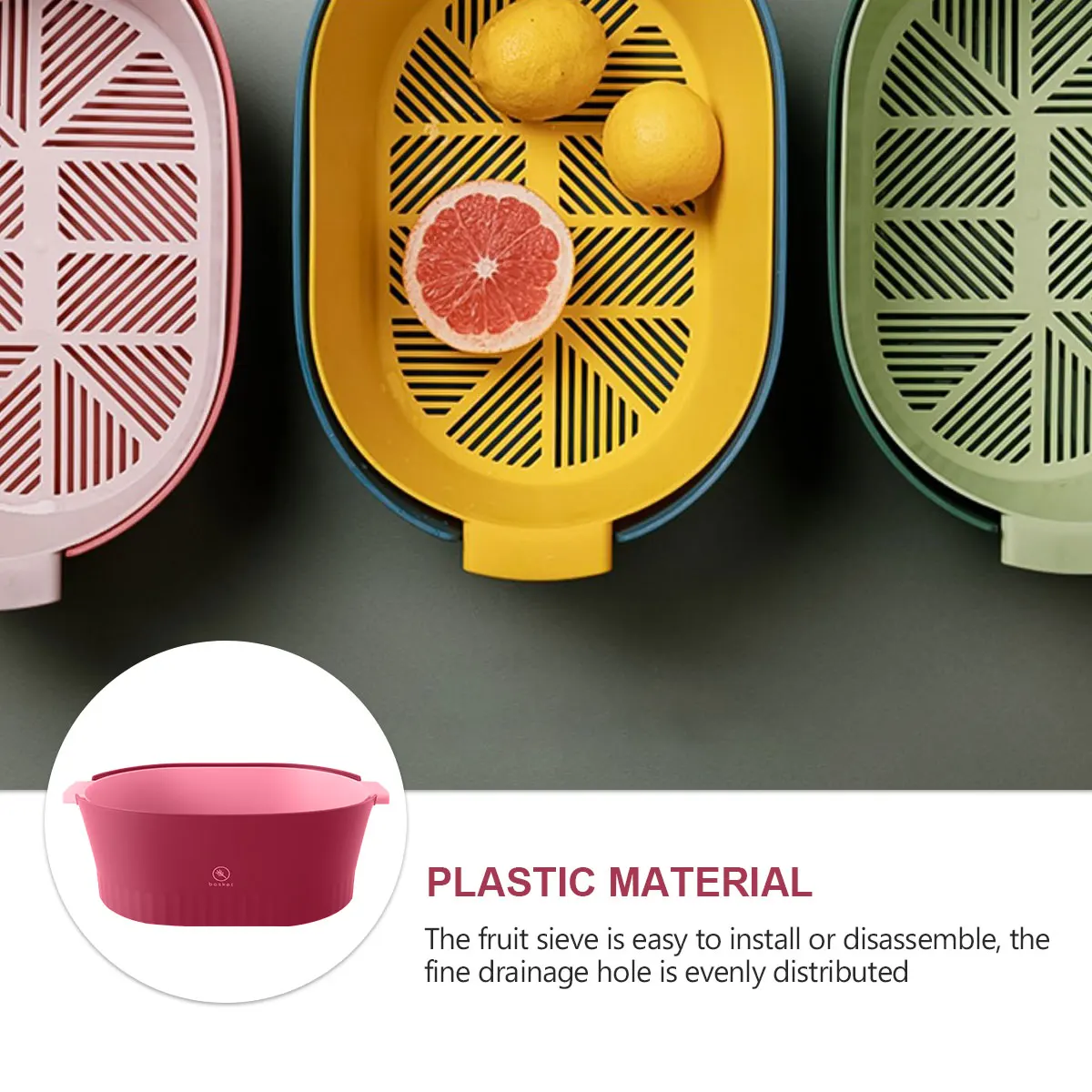 

Sink Strainer Colander Double Layer Drainer Basket Fruit Vegetable Baskets Fruits