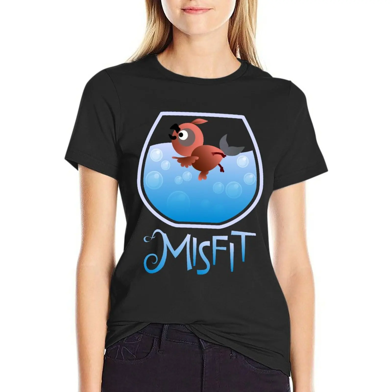 Misfits - Swimming Bird T-Shirt cute tops kawaii clothes aesthetic clothes t shirts for Womens