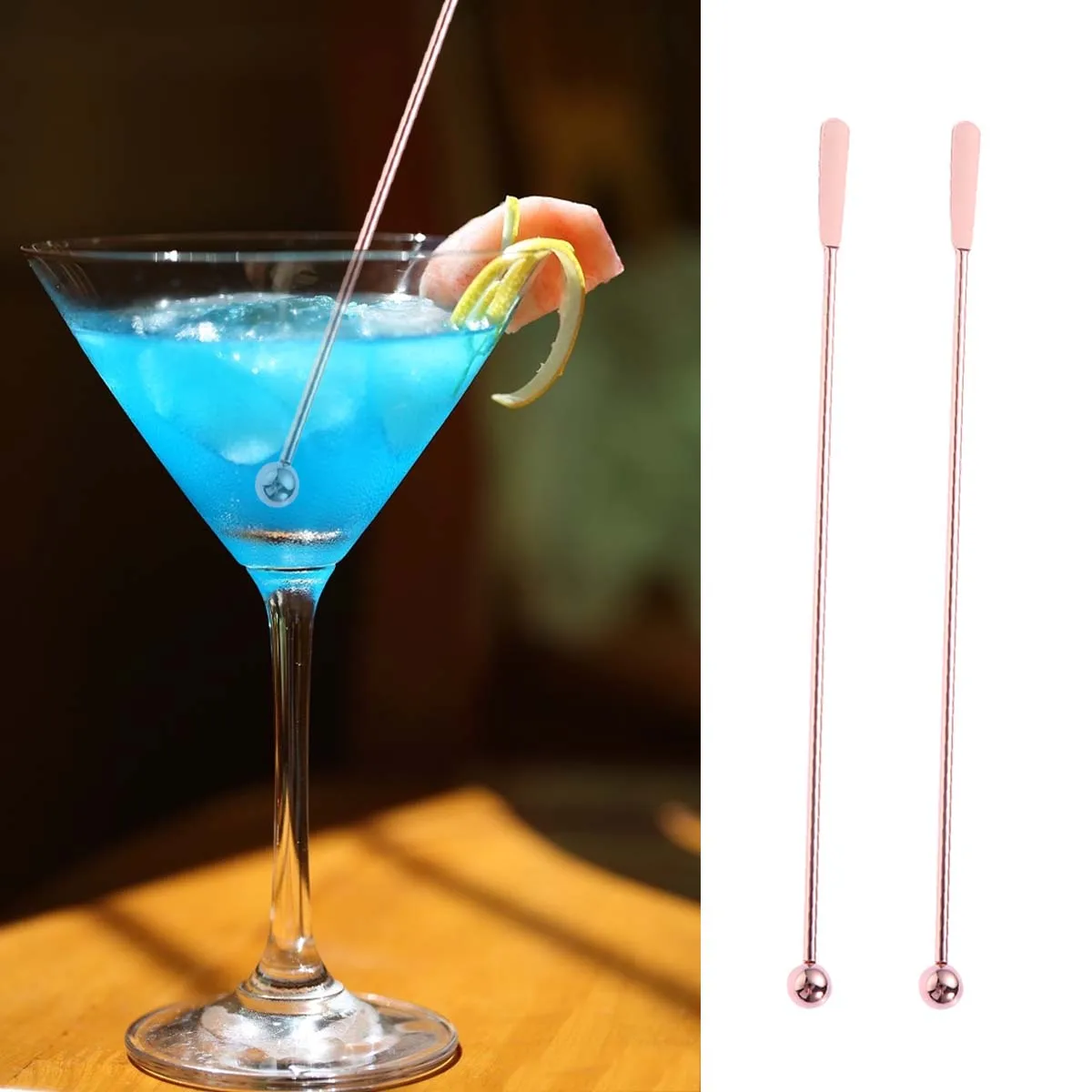 

5 pcs Stainless Steel Cocktail Picks Set for Beverages Fruit Stick Martini Swizzle Drink Stirring Tools Bar Accessories