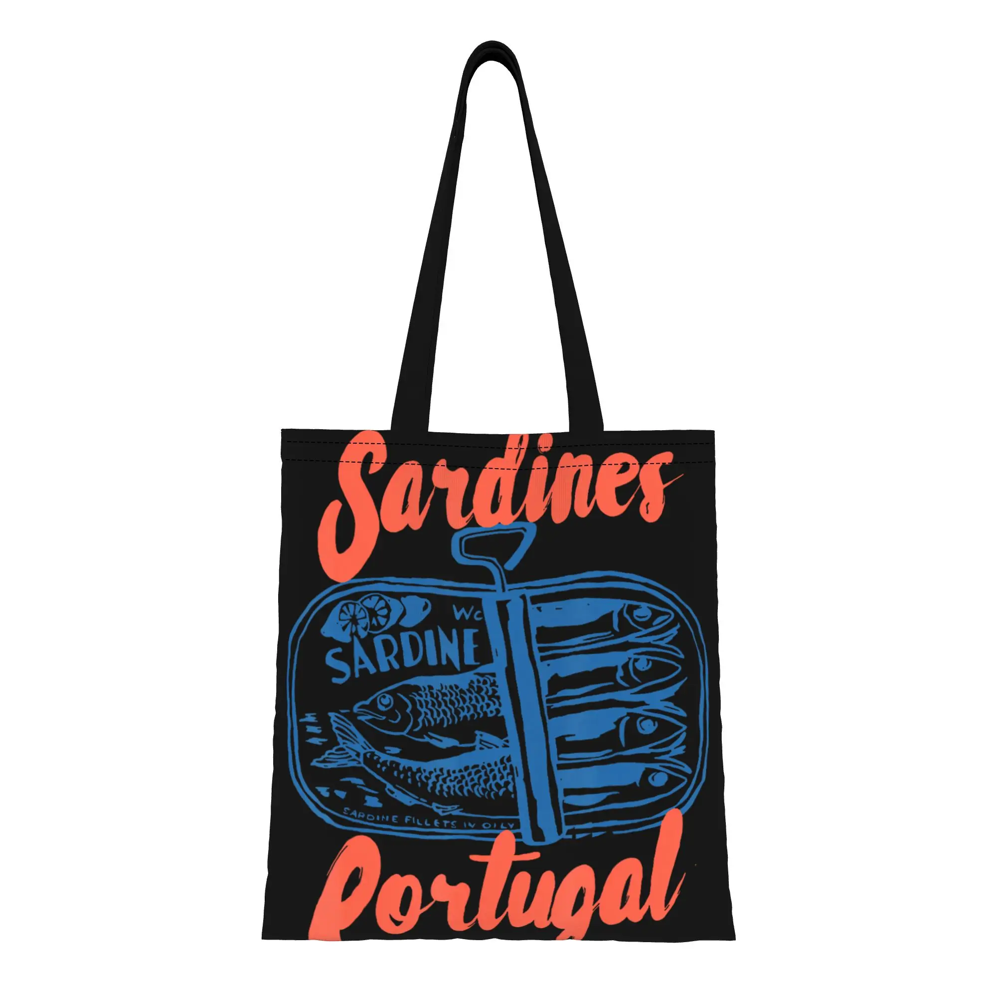 

1PC Tinned Fish Canvas Tote Bag Sardine Handbag Outdoor Handbag Trendy Tote