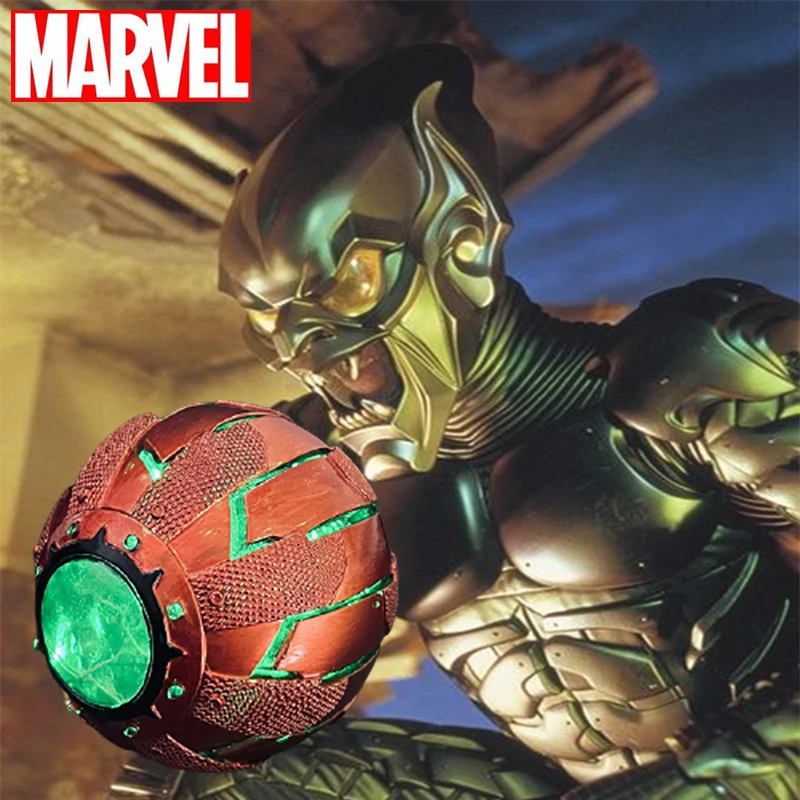 

New Cosplay Marvel Spiderman Costume Props Green Goblin Norman Osborn Pumpkin Lantern Bomb Weapon Led Light Cosplay Toys Gifts