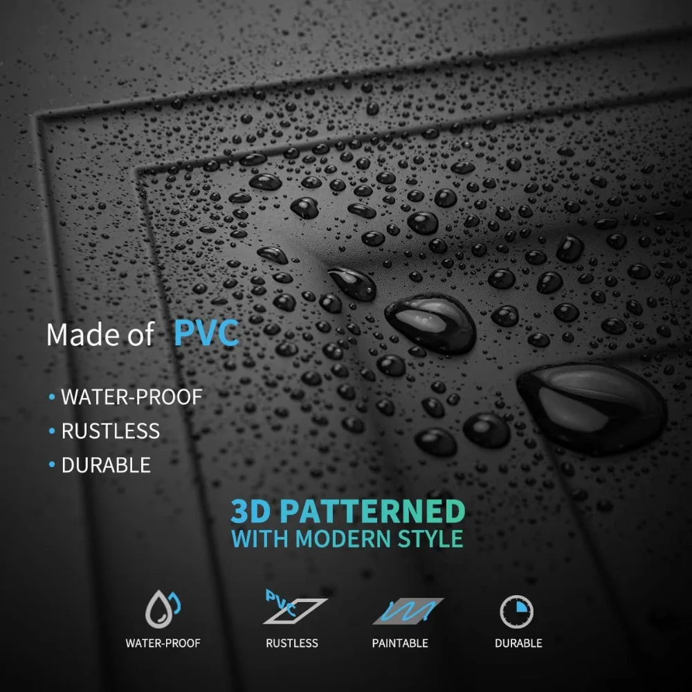 12 sztuk kwadratowych czarnych płyt sufitowych do podsufitki, 60x60 cm, panel sufitowy z PVC, 60x60 cm.