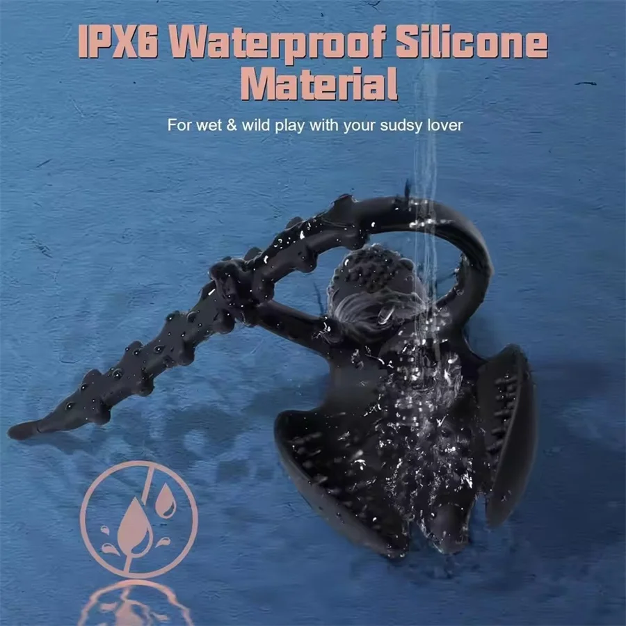 APP التحكم تهتز خاتم الديك قابل للتعديل حلقة القضيب Vibartor تأخير القذف قفل السائل المنوي كوكرينج الجنس لعب للرجال زوجين #6