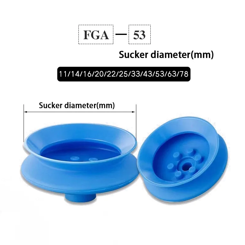 Pneumatic Vacuum Sucker FGA11 Double-layer Round Nozzle Organ Mouth Silicone Suction Cup Robot Automatic Manipulator Accessories