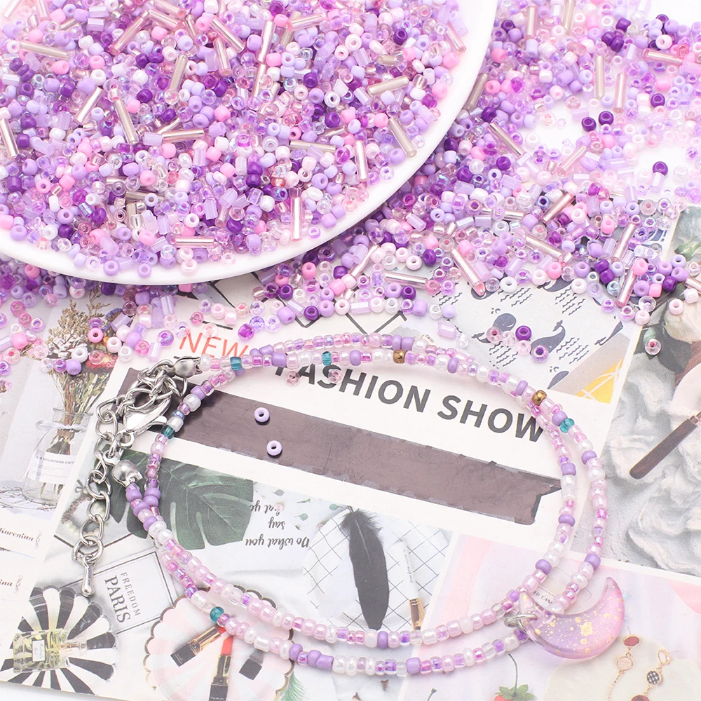 حوالي 20 جرام متعدد الألوان الزجاج البذور حبة مزيج السائبة خزر عازل أحجام مختلفة DIY بها بنفسك صنع المجوهرات أساور القلائد أقراط