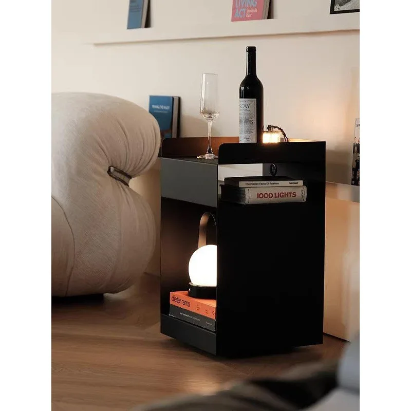 Industrial wind movable bedside table, several bedrooms by the sofa, storage home