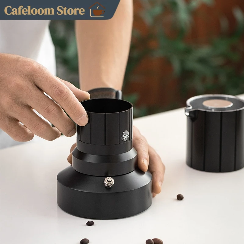 Cafede Kona Moka Pot Dosing Cup Aluminum Alloy Anti Splashing Uniform Coffee Distributor Receiver For Home Brewing Coffee Lovers