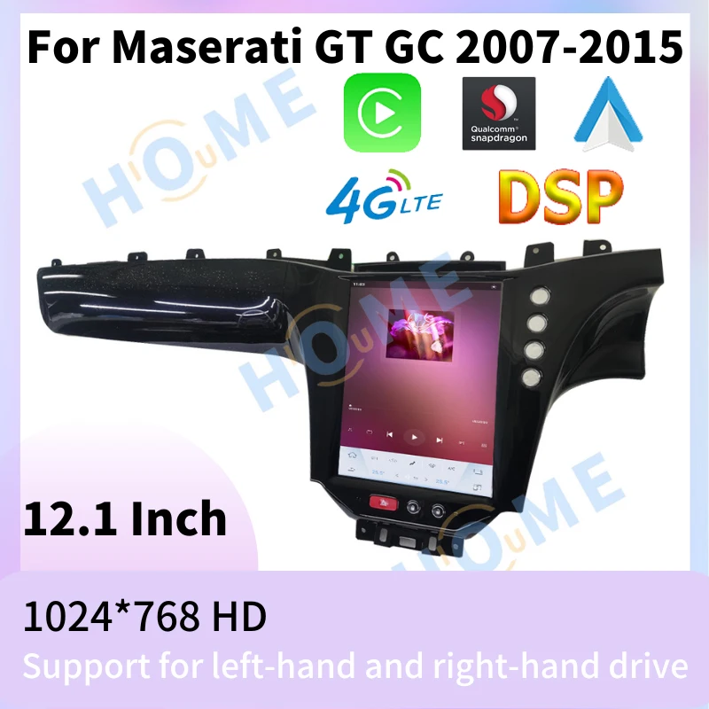 Qualcomm 12.1 Inch Tesla Style Car Radio For Maserati GT GC GranTurismo 2007-2015 Android Auto GPS Navigation Carplay Stereo DSP