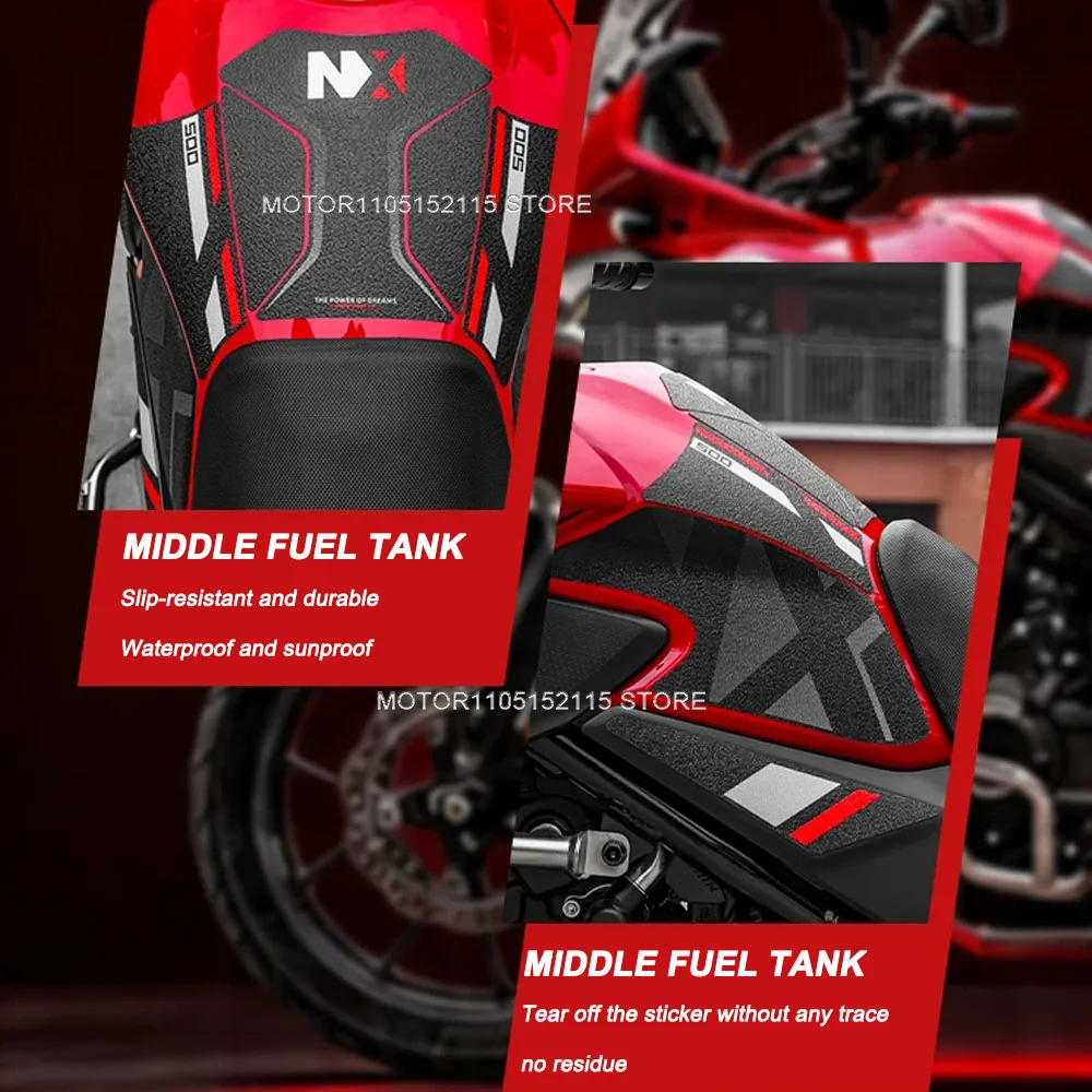For honda NX500 NX 500 nx500 nx 500 2026 New Motorcycle Tank Pad Protector Sticker Decal Gas Knee Tank Traction Pad Side