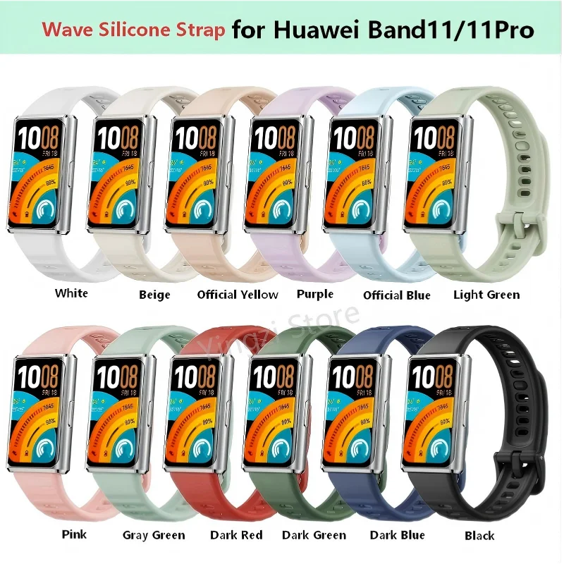 Pulseira de Silicone para Huawei Band 11 Pro e Band 11 NFC - Acessório de Substituição para Smartwatch